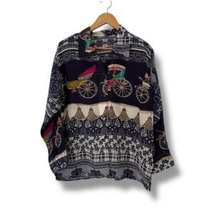 ★ Sheer Carriage Motif Blouse ★